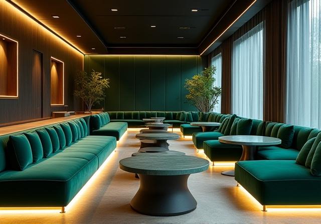 Modern urban hotel lounge